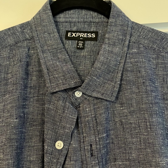 Men’s Blue Express Button Up - Picture 2 of 2